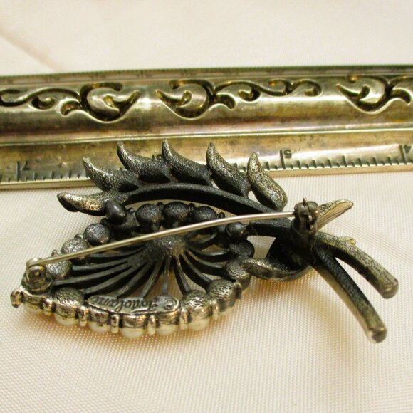 Vintage TORTOLANI Floral Brooch ~ DESIGNER Sterling Silver, Pearl, Rhinestone - Picture 14 of 14